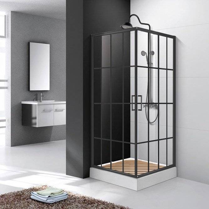 Душевой уголок Cerutti Spa Muza 90 90x90, профиль черный