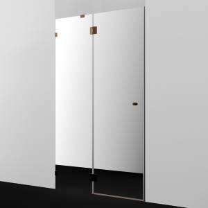 Душевая дверь в нишу Wasserkraft Paar 88H05L-MR профиль глянцевое розовое золото, стекло зеркальное, 120x100x200