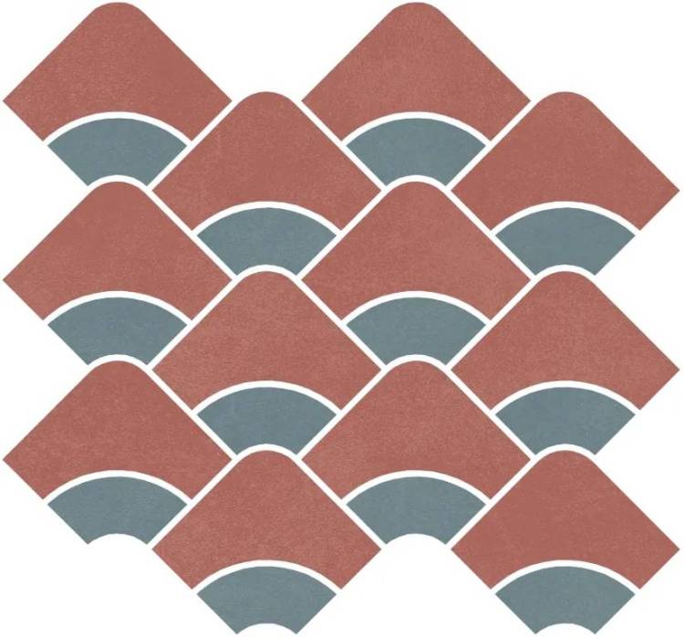 Декор Kerama Marazzi Таделакт KMD2HID012BR наборный красный. бирюзовый матовый обрезной 30x28