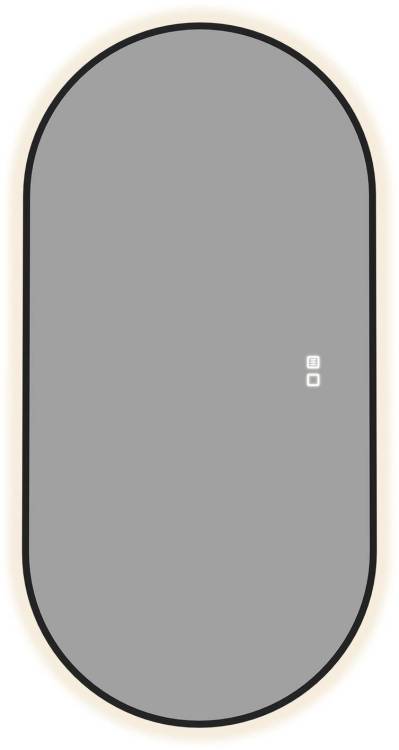 Зеркало Aquanet Контур 00367656 LED подсветка, подогрев, черное, 50x100