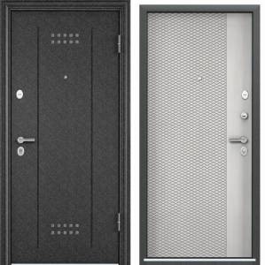 Входная стальная дверь Torex DELTA-100 841784 Черный шелк/ПВХ Бетон известковый 2030x860