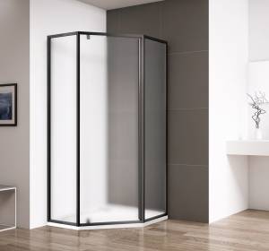Душевой уголок Cezares ECO-O-P-1-90-P-NERO профиль черный, стекло матовое, 90x90x195