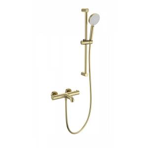 Смеситель для ванны Wonzon & Woghand WW-C2006-A-BG термостатический, с душевым гарнитуром, брашированное золото