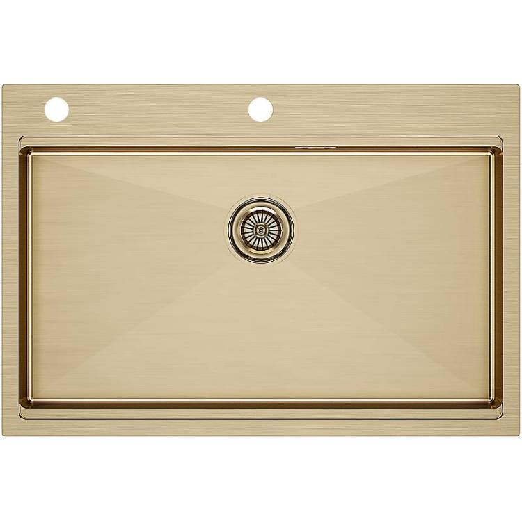Мойка кухонная Paulmark Vast-pro PM707551-BG 75x51 брашированное золото