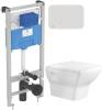 Комплект Унитаз подвесной Bien Dor + Система инсталляции для унитазов Ideal Standard ProSys с белой кнопкой
