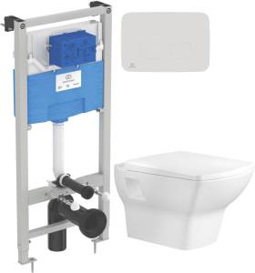 Комплект Унитаз подвесной Bien Dor + Система инсталляции для унитазов Ideal Standard ProSys с белой кнопкой