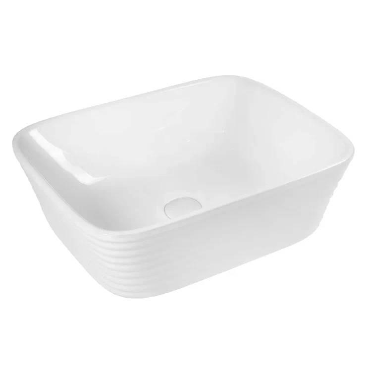 Раковина BOND Cube S63-500 накладная, прямоугольная, 50x38x16 см, белая глянцевая