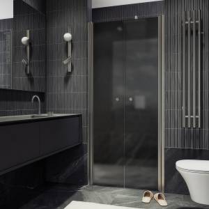 Душевая дверь в нишу MaybahGlass MGD-432-5 профиль хром матовый, стекло графит матовый, 1980x800