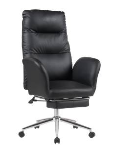 Кресло компьютерное Stool Group TopChairs Solid DD-004-OT black черный, с оттоманкой