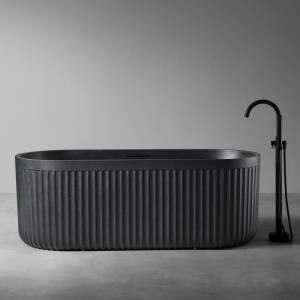 Ванна из искусственного камня Abber Stuttgart AM9925B 170x75 черная матовая