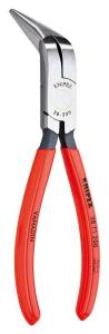 Плоскогубцы KNIPEX механика, плоскокруглые губки под углом 70 с крестовой насечкой, 200 мм, чёрные, 1К ручки
