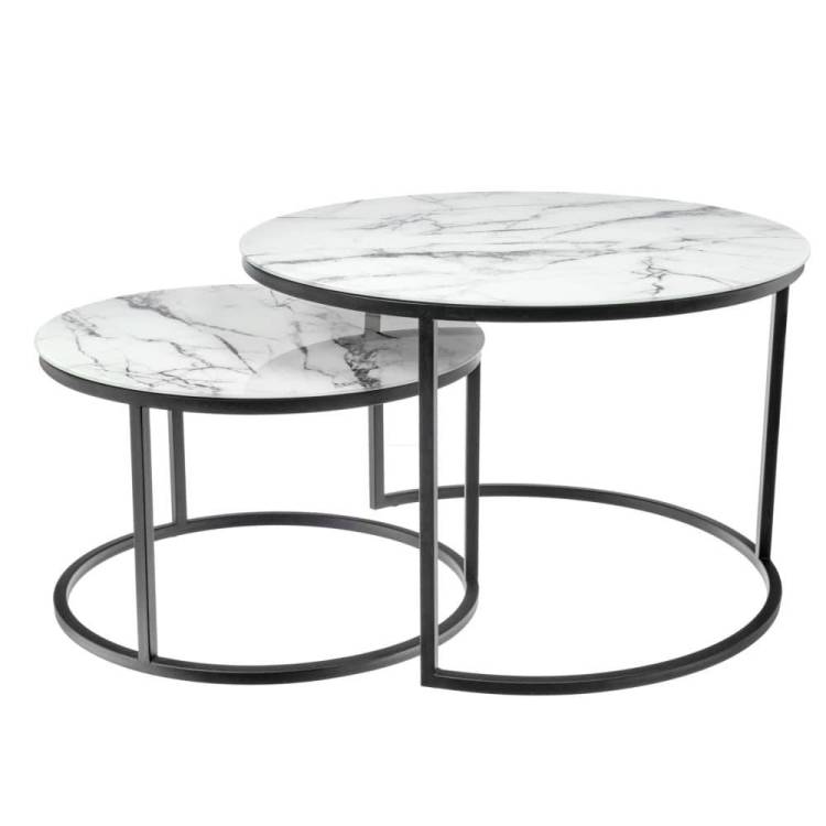 Набор из 2 журнальных столов Bradex Home Tango RF 0601 белый мрамор