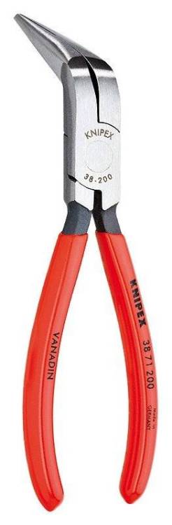 Плоскогубцы KNIPEX механика, плоскокруглые губки под углом 70 с крестовой насечкой, 200 мм, чёрные, 1К ручки