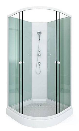 Душевая кабина Arcus Style S-01 90x90x195, задние стекла - белые матовые