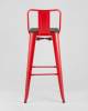 Набор из 6 барных стульев Stool Group Tolix YD-H765E-W LG-03 X6 красный глянцевый, темное дерево, со спинкой фото 7