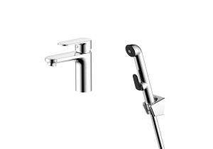 Смеситель для раковины Aquatek Ника AQ1812CR с гигиеническим душем, хром