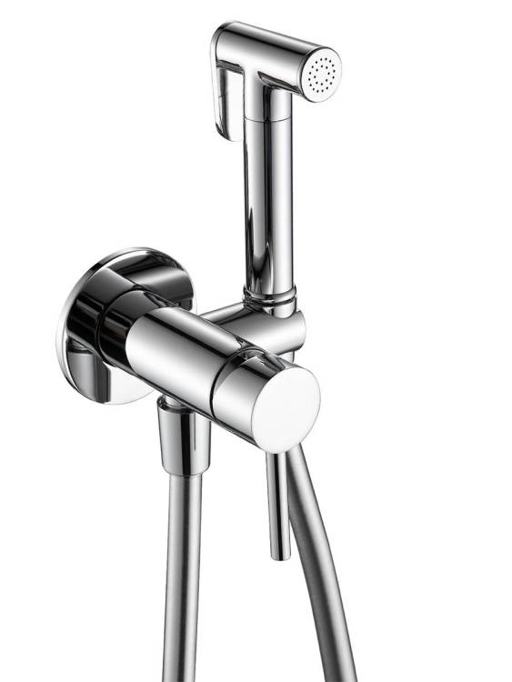 Гигиенический душ AQUAme Siena AQM6217CR скрытый монтаж, латунная лейка, Хром