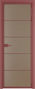 Межкомнатная дверь Profil Doors 5 AX цвет профиля Красный антрацит, стекло безопасное 6 мм монохром капучино 600x2000