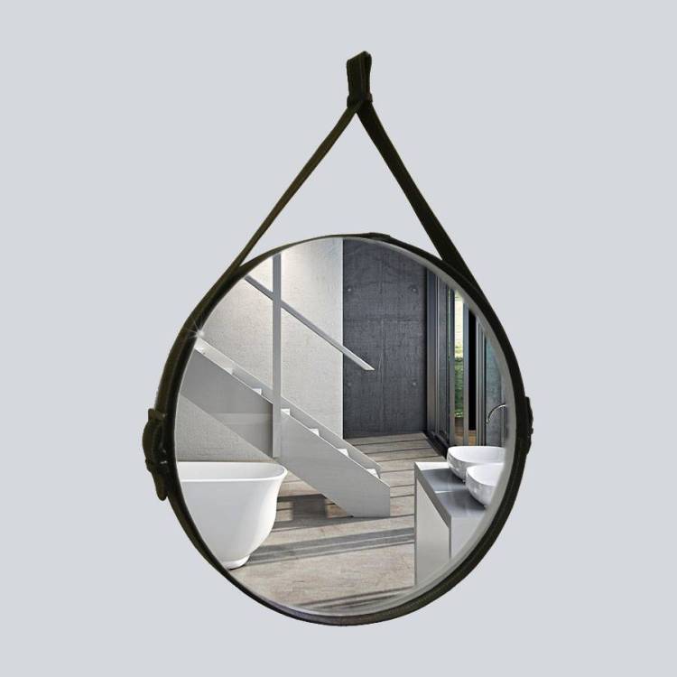 Зеркало Vincea VLM-2N700 71x71 на кожаном ремне, черный