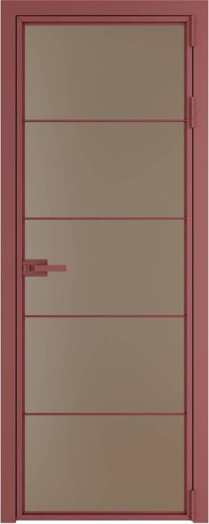 Межкомнатная дверь Profil Doors 5 AX цвет профиля Красный антрацит, стекло безопасное 6 мм монохром капучино 600x2000