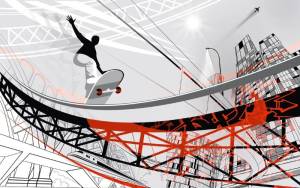 3D Фотообои Artegrafico «Бесстрашный прыжок» PD-038 акварель