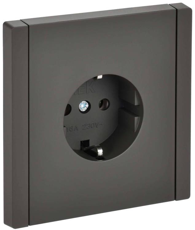 Розетка 1-местная с заземлением IEK Forte&Piano FP-R11-16-K03 серый
