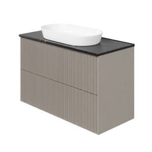 Тумба с раковиной La Fenice Terra Twin Cappuccino NFNC-01-TER-C-100-2-3-M-GB бежевая матовая, 100 см