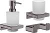Набор Hansgrohe AddStoris Стакан 41749340 + Дозатор 41745340 + Крючок 41755340 шлифованный черный хром