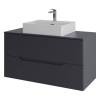Тумба с раковиной Orange Line Li-100TugMDF+B04-500W графит матовый, 100 см
