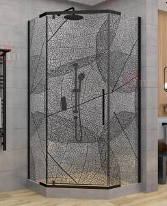 Душевой уголок AvaCan PB90 профиль черный, стекло тонированное, 90x90x195