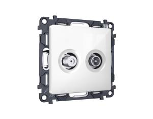 Комплект механизма TV розетки оконечной+SAT Ambrella Volt MA MA113310 белый глянец