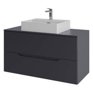Тумба с раковиной Orange Line Li-100TugMDF+B04-500W графит матовый, 100 см