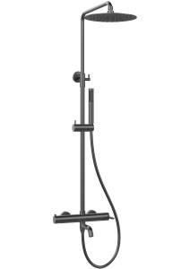 Душевая стойка Vincea Villa VSFS-1VL1GM с изливом, вороненая сталь