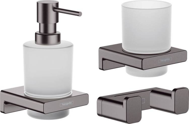 Набор Hansgrohe AddStoris Стакан 41749340 + Дозатор 41745340 + Крючок 41755340 шлифованный черный хром