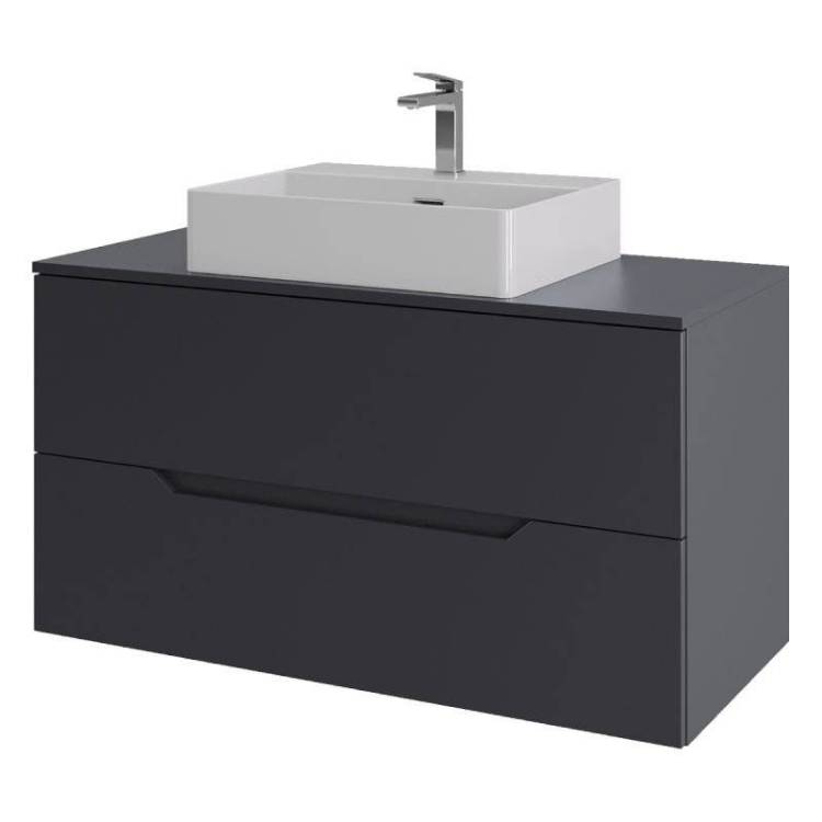 Тумба с раковиной Orange Line Li-100TugMDF+B04-500W графит матовый, 100 см