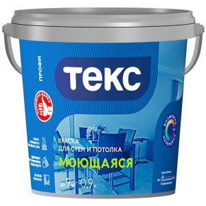 Краска для стен и потолка Текс Моющаяся Профи база A 0.9 л