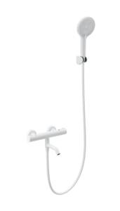 Смеситель для ванны Wonzon & Woghand WW-B2065-A1-MW с душем и термостатом, белый матовый