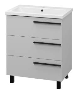 Тумба с раковиной Misty Ненси - 70 Серый матовый 72x67x45