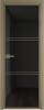 Межкомнатная дверь Profil Doors 3 AX цвет профиля Шампань, стекло безопасное 6 мм черное тонированное 700x2000