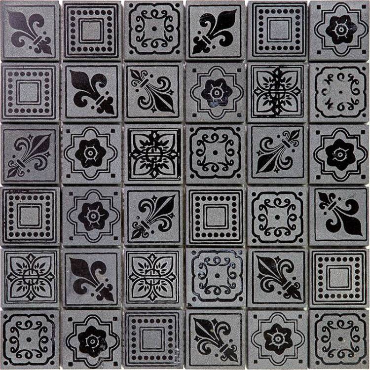 Мозаика Skalini Dynasty DNY-2 Мрамор серый. черный. поверхность микс 30x30