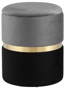 Пуф-сундук Stool Group Кэрри 19A060VA-8167-55/70 серо-черный с ящиком