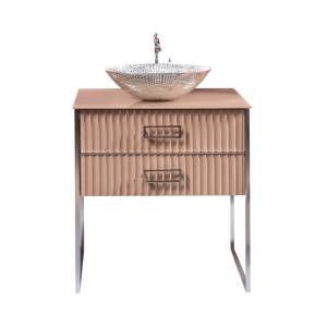 Тумба с раковиной Armadi Art Monaco 80 со столешницей капучино, хром