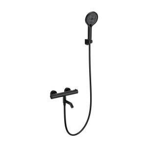 Смеситель для ванны Wonzon & Woghand WW-B2065-A1-MB термостатический, с душевым гарнитуром, черный матовый