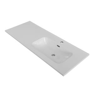 Раковина BelBagno BB1200ETL-R чаша справа, белый глянцевый, 121x46.5