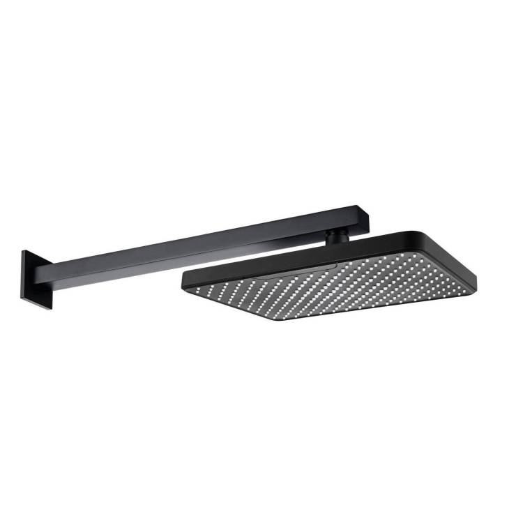 Верхний душ Aquatek AQ2081MB черный матовый, настенный, 305x205 мм