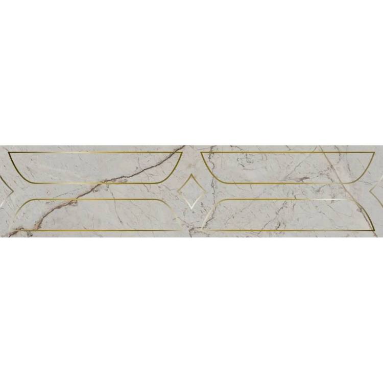 Бордюр Kerama Marazzi Ифран KMB3STA001BR Серый Светлый Глянцевый Обрезной 14.5x60