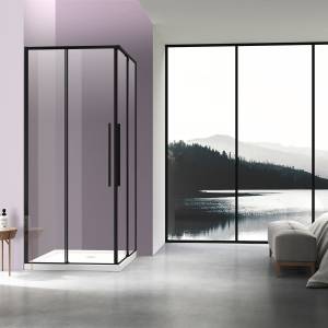 Душевой уголок Vincea Slim-N VSS-4SN8010CLB 1000x800, черный, стекло прозрачное