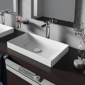 Раковина TOTO TR L4716RE#XW 600x380x137 без отверстия под смеситель, с переливом, белый