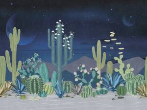 Бесшовные Eco обои Ortograf Serenity 34896 Flowering cacti Ворс ОЕ