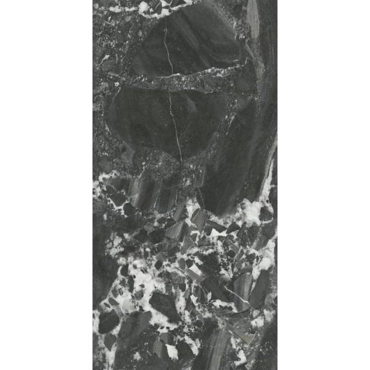 Керамическая плитка Kerama Marazzi Риальто 48007R Черный Глянцевый Обрезной 40x80